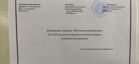 2023-2024 оқу жылына арналған циклограммасы