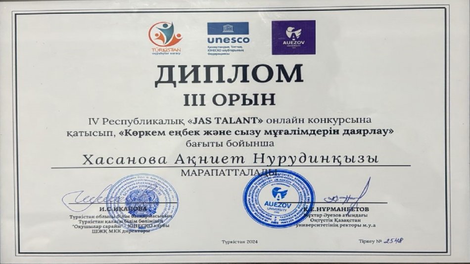 IV Республикалық "JAS TALANT" онлайн конкурс
